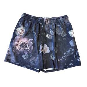 KINETIC KINGS Black Floral Mesh Gym Athletic Shorts Mens size XL